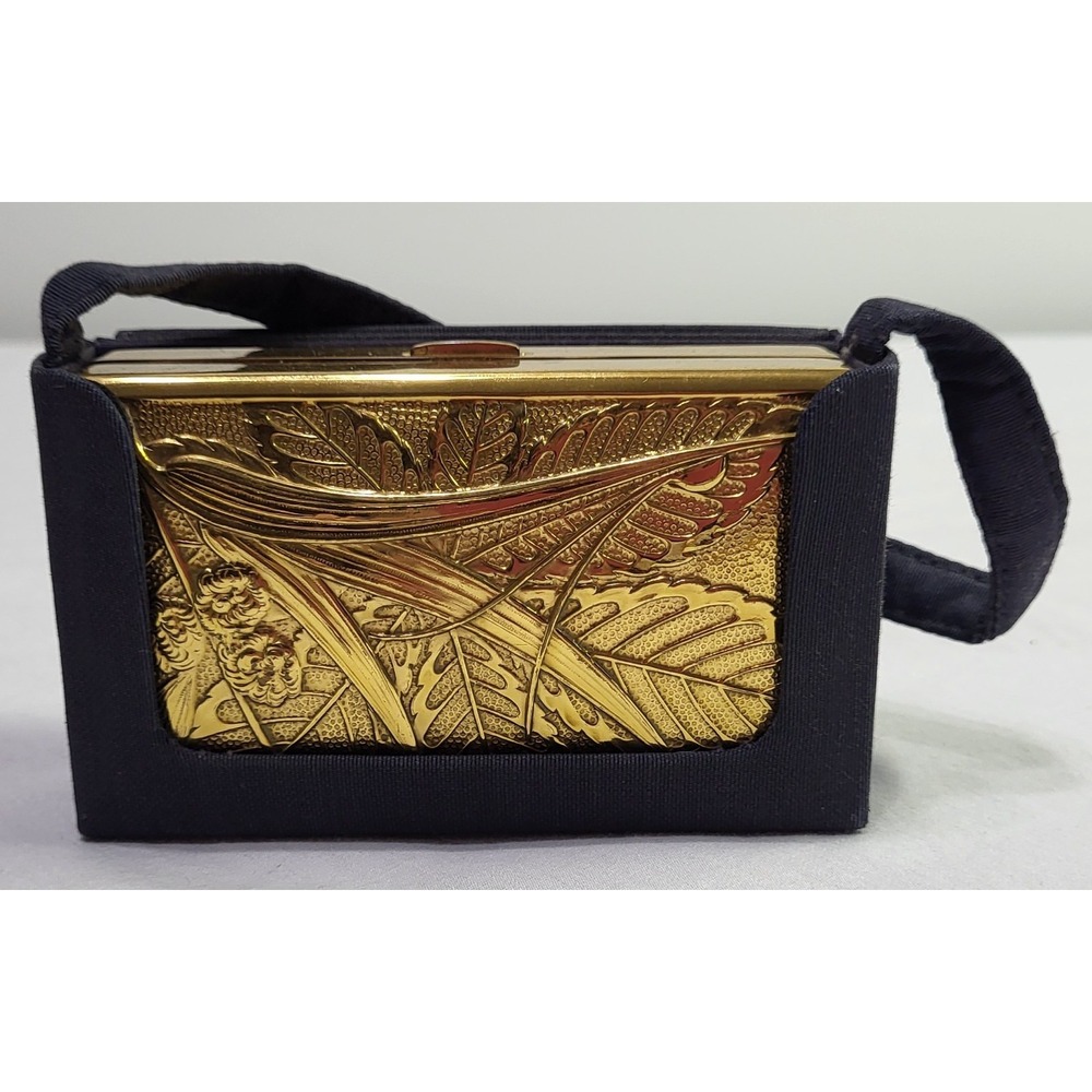 Vintage Elgin American Ladies Minaudiere Leaping Gazelles Compact Case Purse